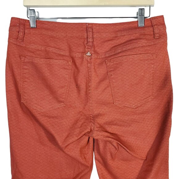 Prana Kayla Jeans Women's 10/30 Orange Terra Cotta Ogee Diamond Print AOP - Picture 5 of 8